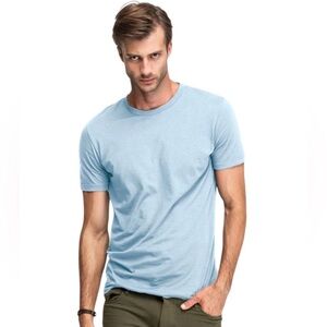 Swet Tailor Men's Softest T-Shirt Light Blue Heather Silky Supima Cotton XL